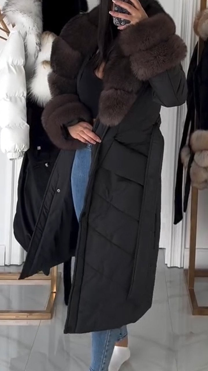 Women's Warm Winter Furry Long Warm Casual Cotton Coat