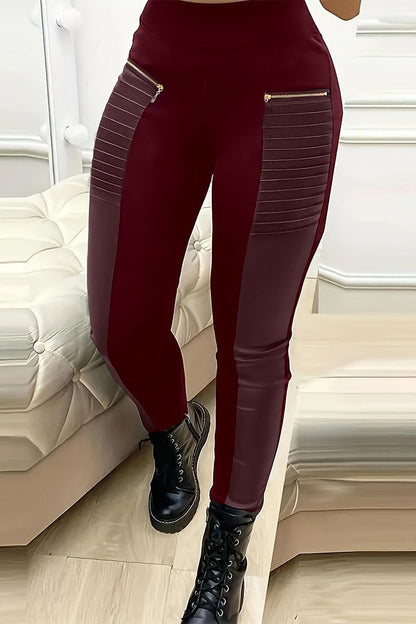 Women's Casual Slim-fitting PU Leather Pants