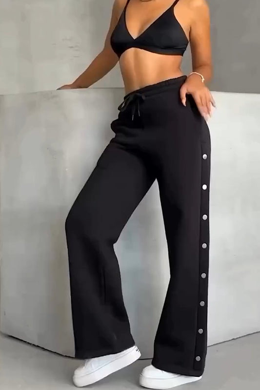 Women's Casual Button Down Track Pants