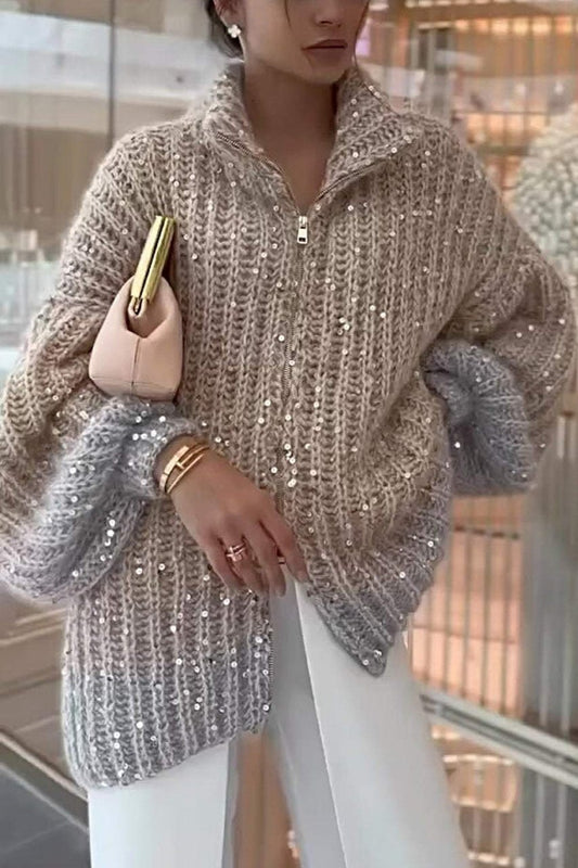 Women's Winter Party Sparkling Sweater Cardigan