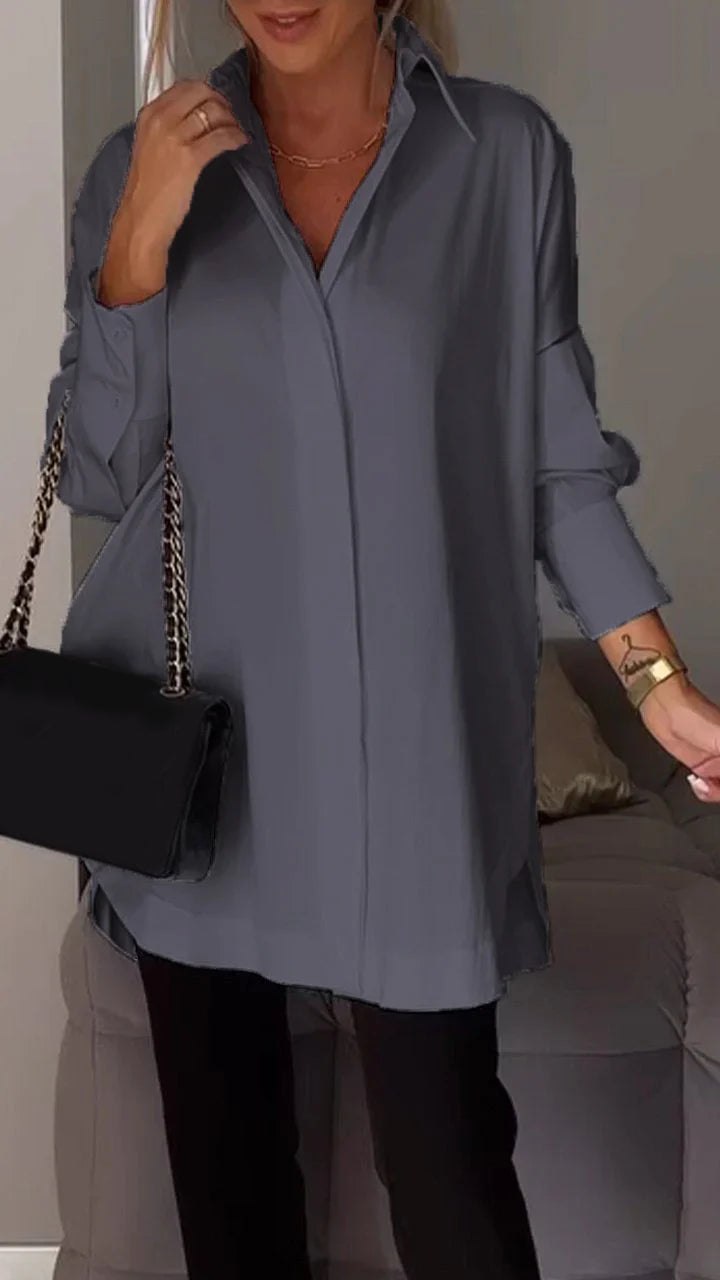 Lapel Slit Shirt