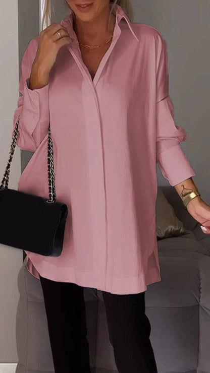 Lapel Slit Shirt