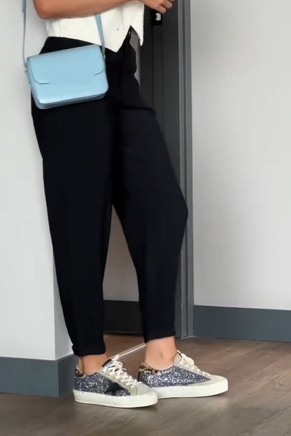 Women's Casual Solid Color Nine-point Suit Pants