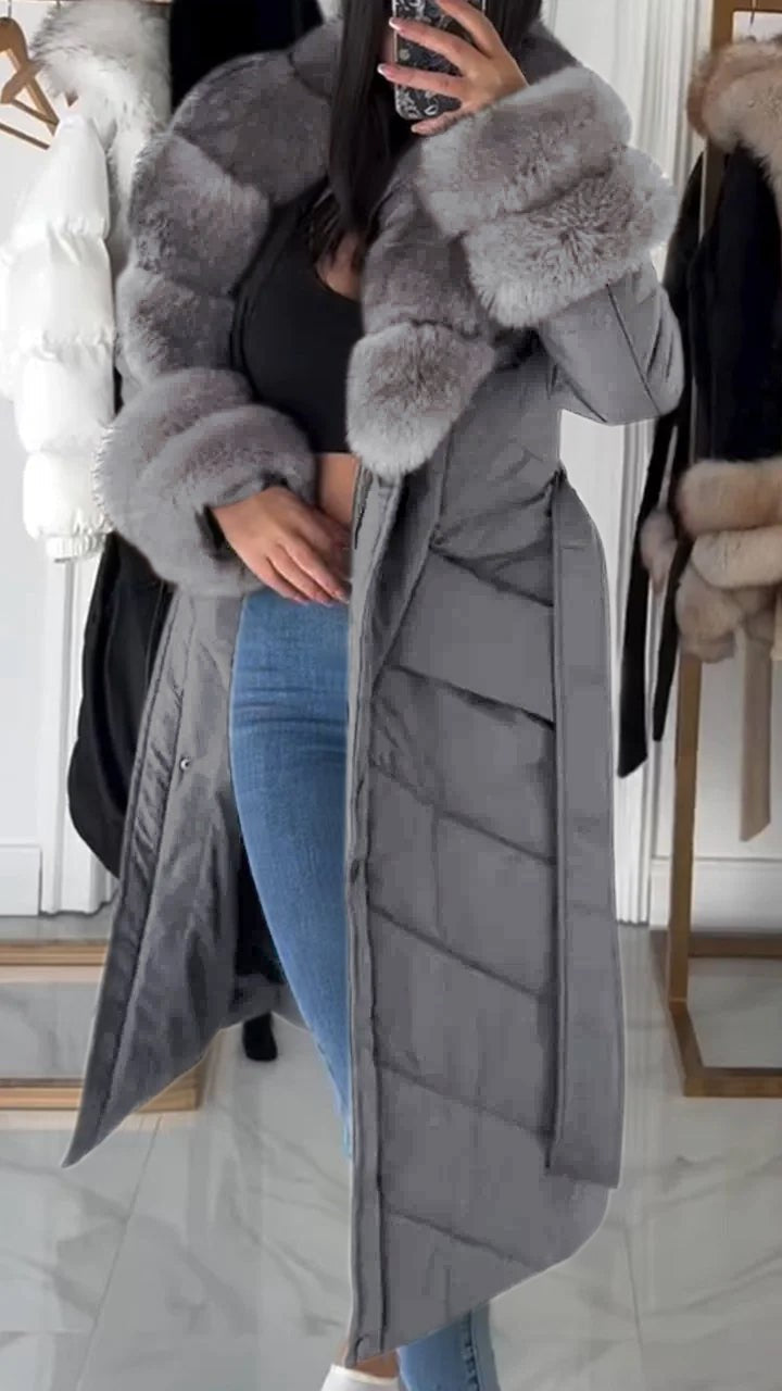 Women's Warm Winter Furry Long Warm Casual Cotton Coat