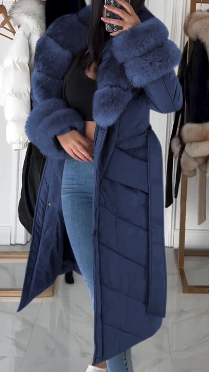 Women's Warm Winter Furry Long Warm Casual Cotton Coat