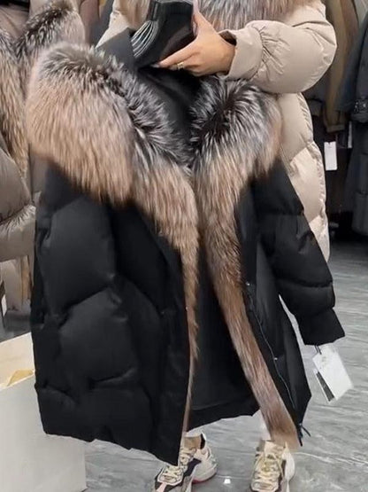 Women's Fur Collar Hooded Coat