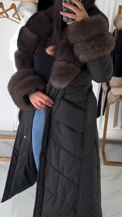 Women's Warm Winter Furry Long Warm Casual Cotton Coat